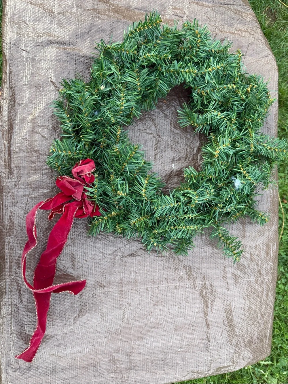 Holiday Green Christmas Wreath with Red Accents
